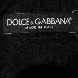Pre Owned Dolce & Gabbana Black Floral Embroidered Cotton Blend Short Skirt S