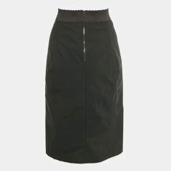 مملوكة مسبقًا Dolce & Gabbana Black Stretch Crepe and Satin Pencil Skirt M