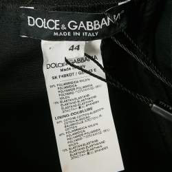 مملوكة مسبقًا Dolce & Gabbana Black Stretch Crepe and Satin Pencil Skirt M