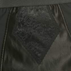 مملوكة مسبقًا Dolce & Gabbana Black Stretch Crepe and Satin Pencil Skirt M