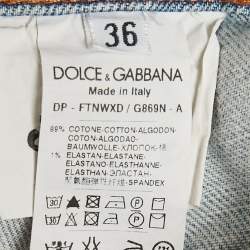 Pre Owned Dolce & Gabbana Blue Distressed Denim Pretty Fit Jeans XS/Waist 26"