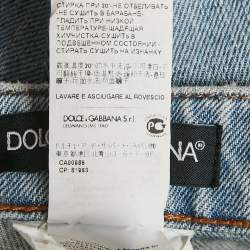 Pre Owned Dolce & Gabbana Blue Distressed Denim Pretty Fit Jeans XS/Waist 26"