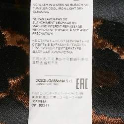 Pre Owned بليزر دولتشي آند غابانا جاكار بنقشة الفهد بني مقاس صغير - سمول