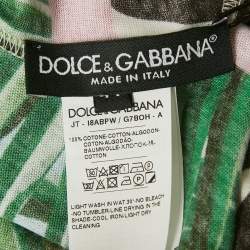 مملوكة مسبقًا تي شيرت دولتشي أند غابانا مع دي جاي خالد قطن محبوك بطبعة فلامنغو وحمار وحشي متعددة الألوان مقاس متوسط