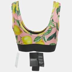 Pre Owned Dolce & Gabbana Exclusive Pink Limoni Fdo Rosa Print Sports Bra M