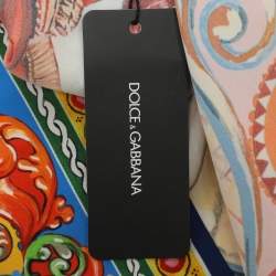 Pre Owned بلوزة دولتشي أند غابانا حرير مطبوعة متعددة الألوان مزيج مقاس متوسط - ميديم