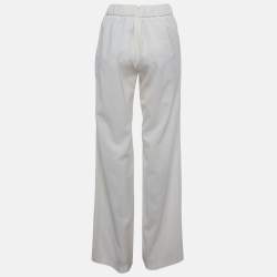 Pre Owned Dolce & Gabbana Cream Crepe Straight Leg Trousers S