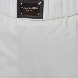 Pre Owned Dolce & Gabbana Cream Crepe Straight Leg Trousers S