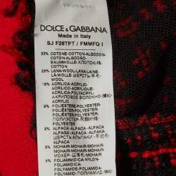 Pre Owned Dolce & Gabbana Black/Red Checks Tweed Jacket S