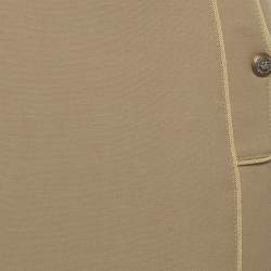 Pre Owned Dolce & Gabbana Beige Wool Flap Pocket Detail Mini Skirt S