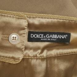 Pre Owned Dolce & Gabbana Beige Wool Flap Pocket Detail Mini Skirt S