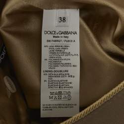 Pre Owned Dolce & Gabbana Beige Wool Flap Pocket Detail Mini Skirt S