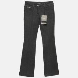 Pre Owned Dolce & Gabbana Charcoal Denim Flared Jeans S/Waist 26"