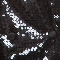 Dolce & Gabbana Black Sequined Double Breasted Vest S