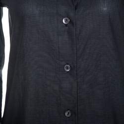 Pre Owned قميص دولتشي أند غابانا أزرار أمامية رمادي شاركول S