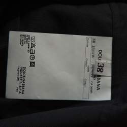 Pre Owned قميص دولتشي أند غابانا أزرار أمامية رمادي شاركول S