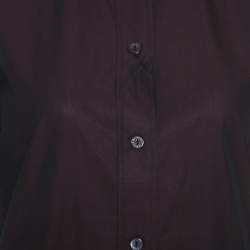مملوكة مسبقًا Dolce & Gabbana Plum Cotton Two Toned Button Front Shirt S