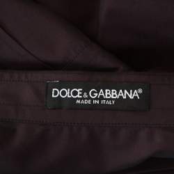 مملوكة مسبقًا Dolce & Gabbana Plum Cotton Two Toned Button Front Shirt S