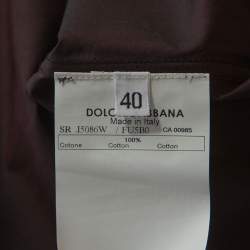 مملوكة مسبقًا Dolce & Gabbana Plum Cotton Two Toned Button Front Shirt S