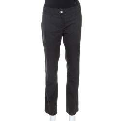 Pre Owned Dolce & Gabbana Charcoal Grey Wool Pants M