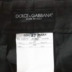 Pre Owned Dolce & Gabbana Charcoal Grey Wool Pants M