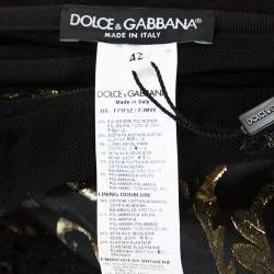 مملوكة مسبقًا توب دولتشي أند غابانا كورسيه بلا أكتاف جاكارد ذهبي وأسود M