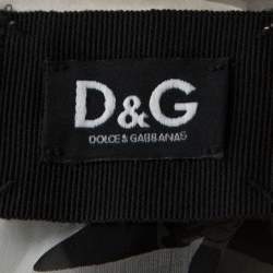 Pre Owned بلوزة دولتشي أند غابانا تفاصيل فيونكة حرير شفاف طباعة فراشة ثنائي اللون M