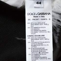 Pre Owned Dolce & Gabbana Off White Silk Feather Trim Ruffle Detail Gown M