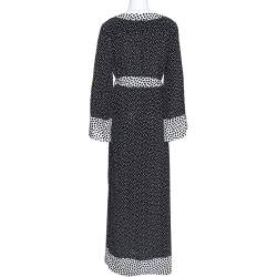 مملوكة مسبقًا Dolce & Gabbana Monochrome Polka Dot Silk Belted Maxi Dress L