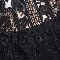 Pre Owned حقيبة سهرة دولتشي آند غابانا دانتيل أسود مورد نمط باستييه بلا حمالات M 