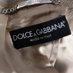 Pre Owned Dolce & Gabbana Beige Cotton Blend Jacquard Jacket M