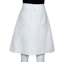 Pre Owned تنورة دولتشي أند غابانا قطن أبيض نمط مورد قصة حرف إيه مقاس صغير - سمول