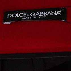 Pre Owned تنورة دولتشي أند غابانا متوسطة الطول مزينة أزرار صوف مرن أحمر و أسود مقاس صغير (سمول)