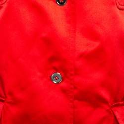 Pre Owned Dolce & Gabbana Red Silk Satin Button Front Coat L