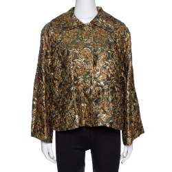 Pre Owned جاكيت دولتشي آند غابانا جاكار لوريكس أخضر كبير مقاس صغير - سمول