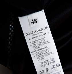 مملوكة مسبقًا Dolce & Gabbana Black Keys Print Silk Long Sleeve Sheath Dress L