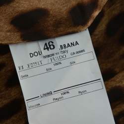 Pre Owned Dolce & Gabbana Black Silk Taffeta One Buttoned Coat L