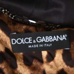 Pre Owned Dolce & Gabbana Black Silk Taffeta One Buttoned Coat L