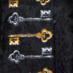 مملوكة مسبقًا معطف دولتشي أند غابانا جاكار أسود طباعة مفاتيح مقاس متوسط - ميديوم