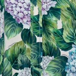 مملوكة مسبقًا فستان ماكسي دولتشي أند غابانا حرير أخضر أوتينسيا مطبوع مقاس متوسط - ميديوم