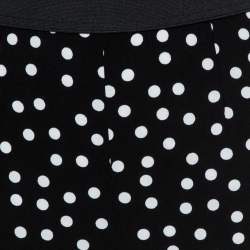 Pre Owned Dolce & Gabbana Monochrome Polka Dot Crepe Leggings M