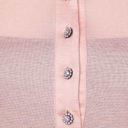 Pre Owned Dolce & Gabbana Pink Cotton Knit Polo T shirt S