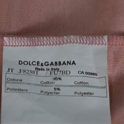 Pre Owned Dolce & Gabbana Pink Cotton Knit Polo T shirt S
