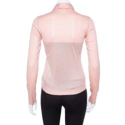 Pre Owned Dolce & Gabbana Pink Cotton Knit Polo T shirt S