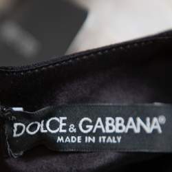 Pre Owned Dolce & Gabbana Black Printed Crepe Sheath Dress XL