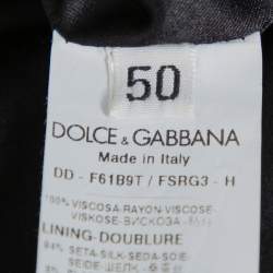 Pre Owned Dolce & Gabbana Black Printed Crepe Sheath Dress XL