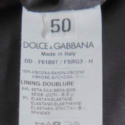 Pre Owned Dolce & Gabbana Black Printed Crepe Sheath Dress XL