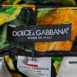 Pre Owned Dolce & Gabbana Multicolor Floral Printed Velvet Cropped pants L