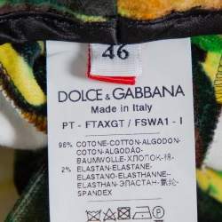 Pre Owned Dolce & Gabbana Multicolor Floral Printed Velvet Cropped pants L