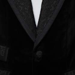 Pre Owned Dolce & Gabbana Black Velvet Casino Tuxedo Jacket L